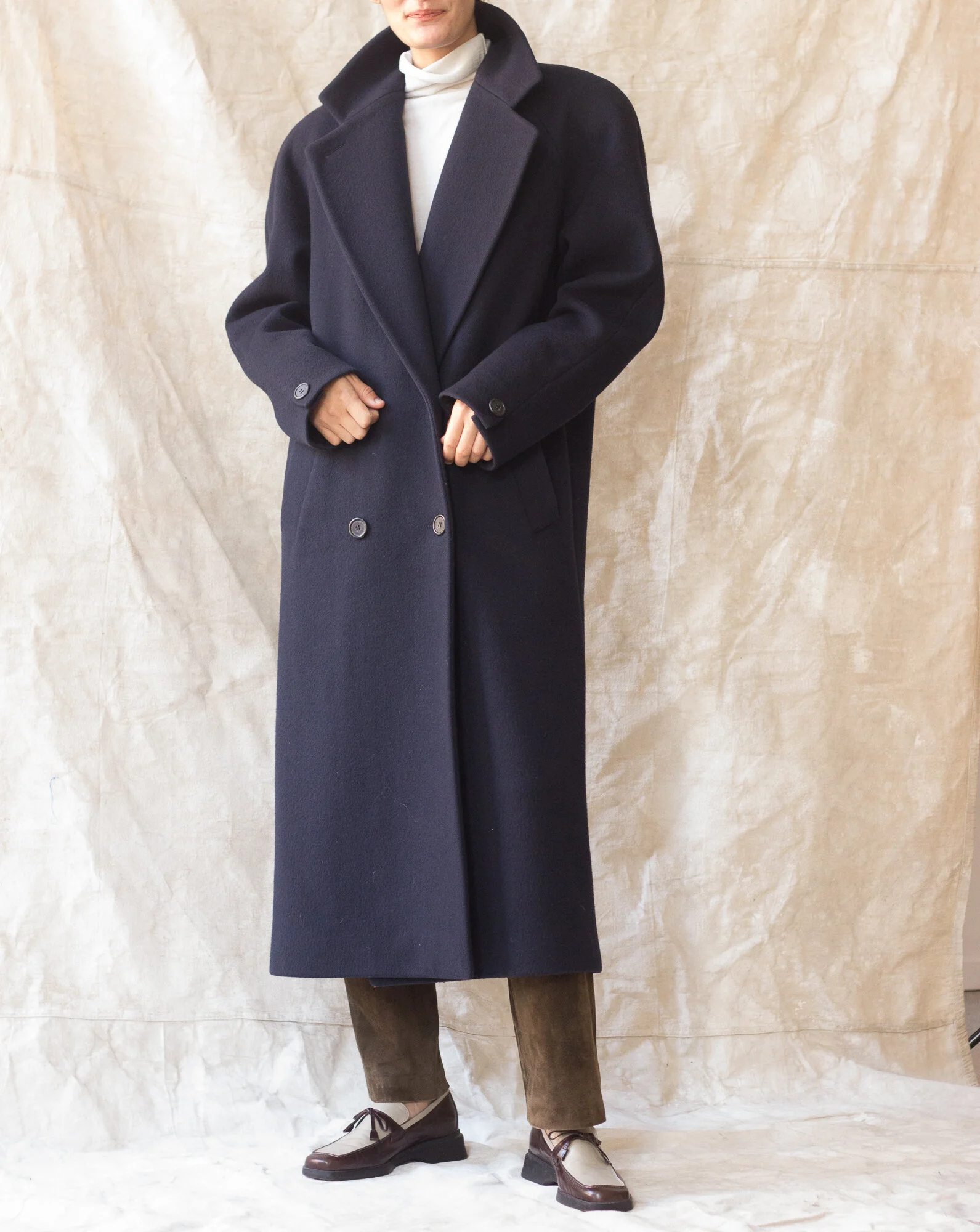 1980s Jones New York Oversize Navy Coat Wayward Collection